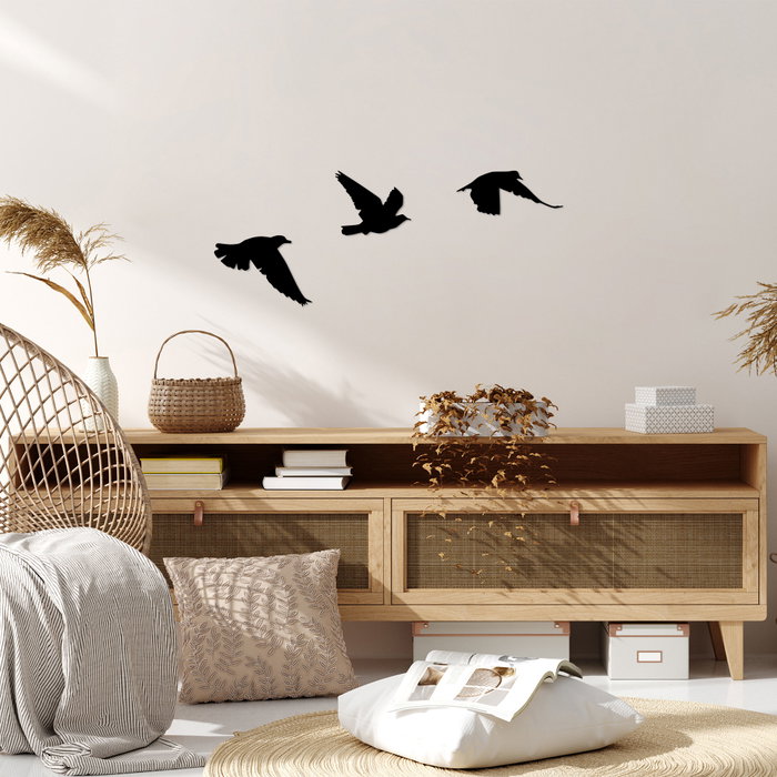 Wallity Accesorio Decorativo de Pared de Metal Negro 477 | Elegante y Moderno para Hogar | 15x13cm, 21x9cm, 20x14cm
